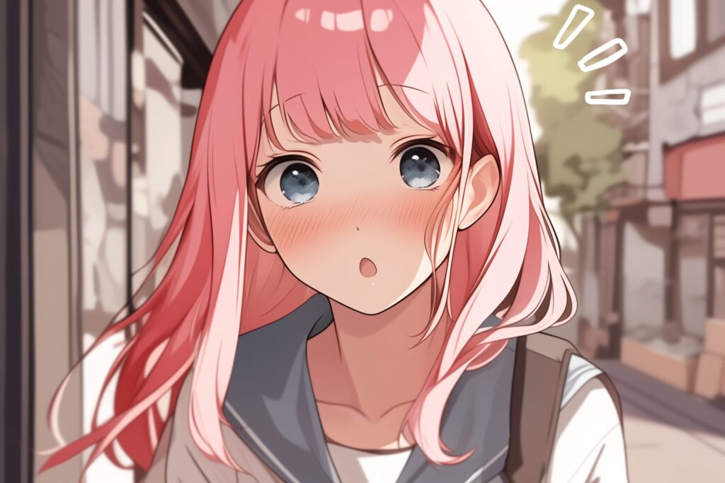 ピンク髪女子０