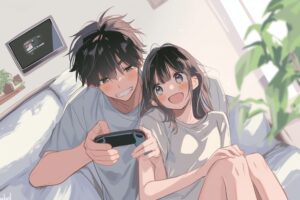 寄り添うカップル０