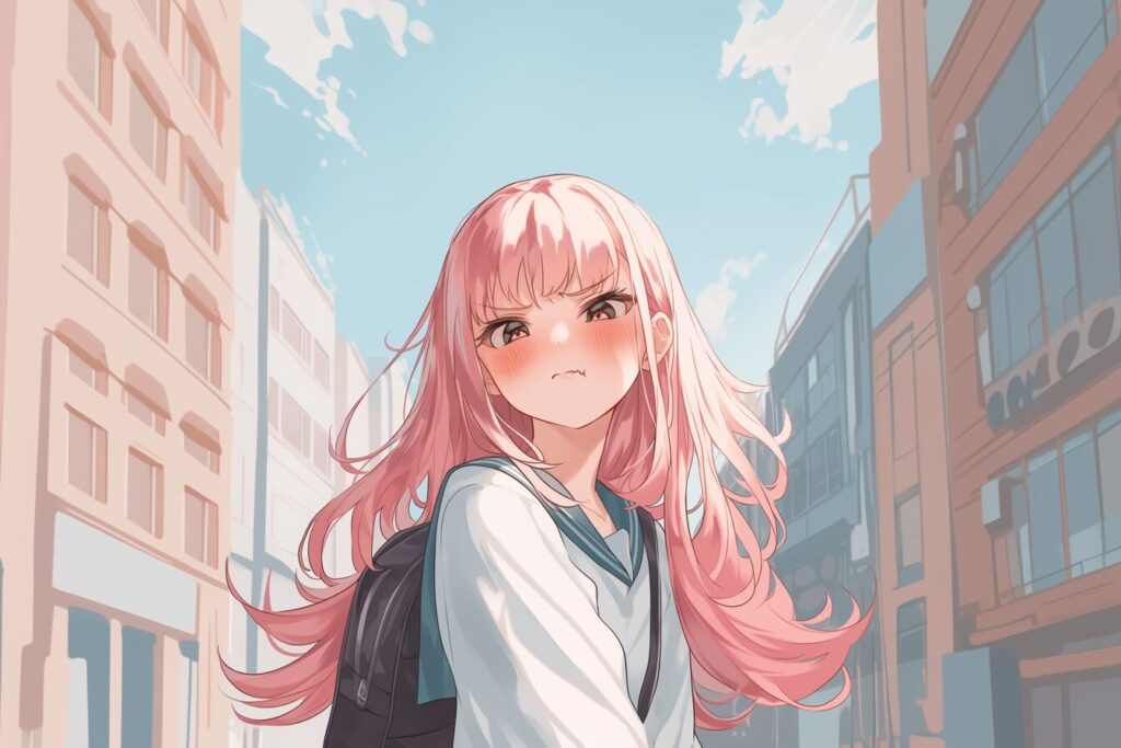 ピンク髪女子０
