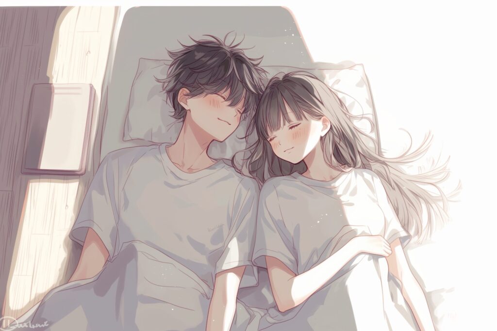 眠る仲良しカップル０