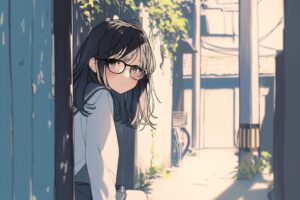眼鏡女子０