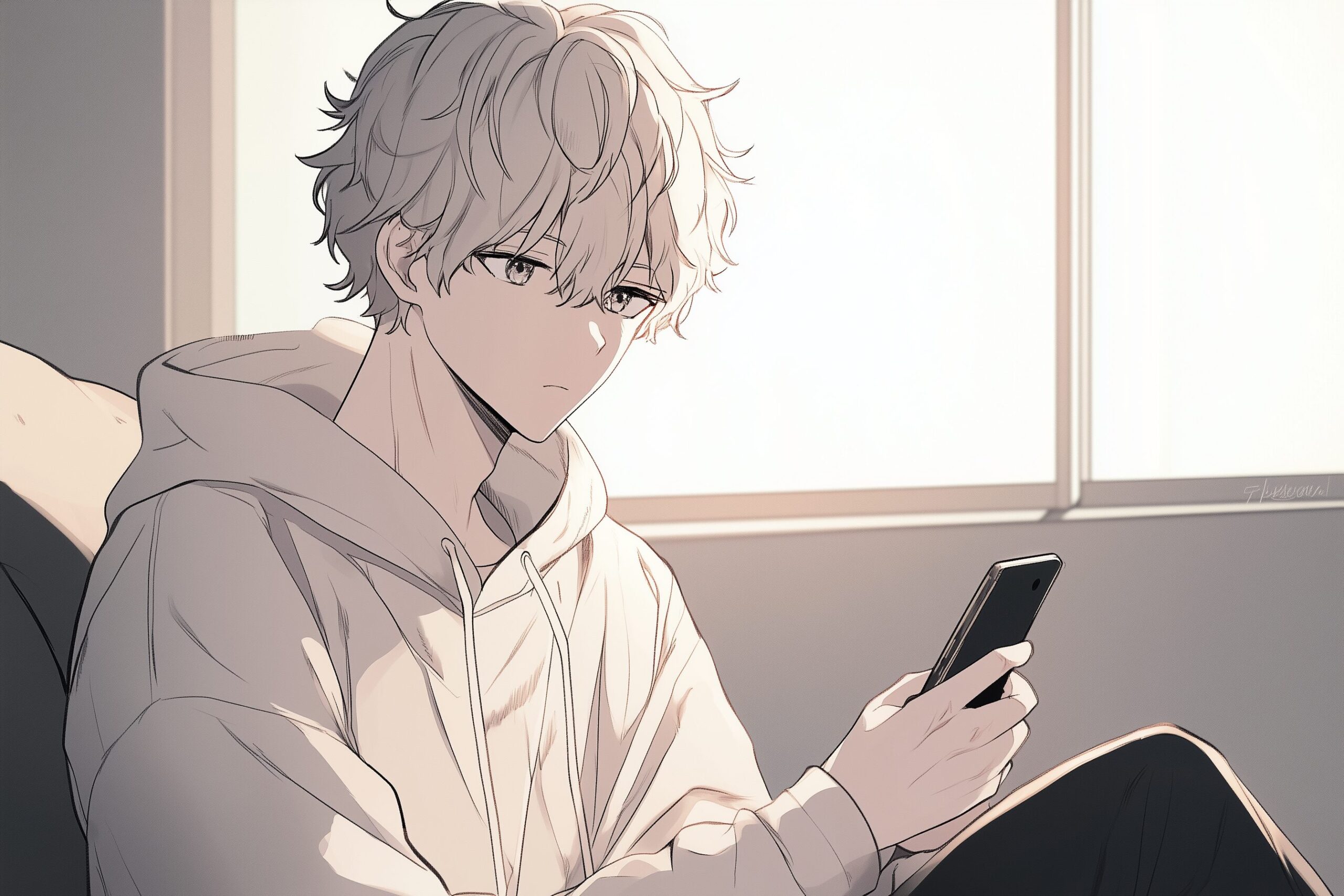 白パーカー男子0