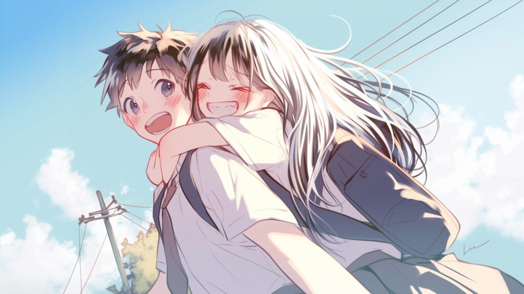 寄り添うカップル０