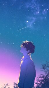 【壁紙サイズ】星空と男性０