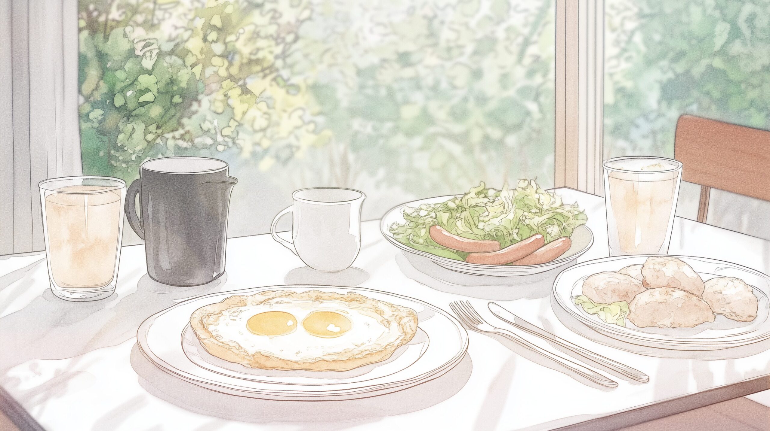 朝食イラスト０