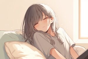 涙する女性０