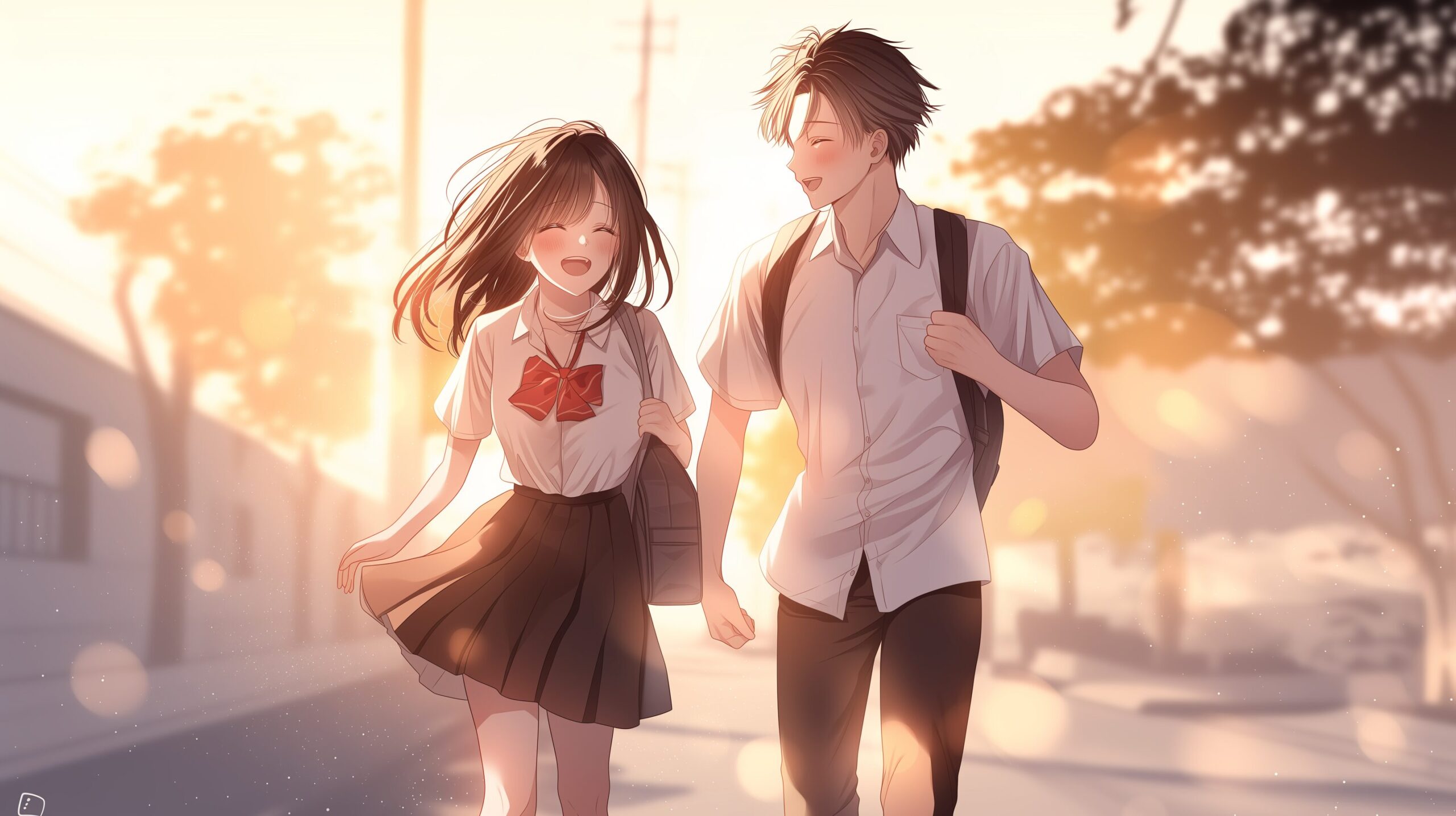 通学カップル1