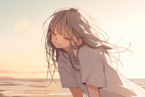 涙する女性０