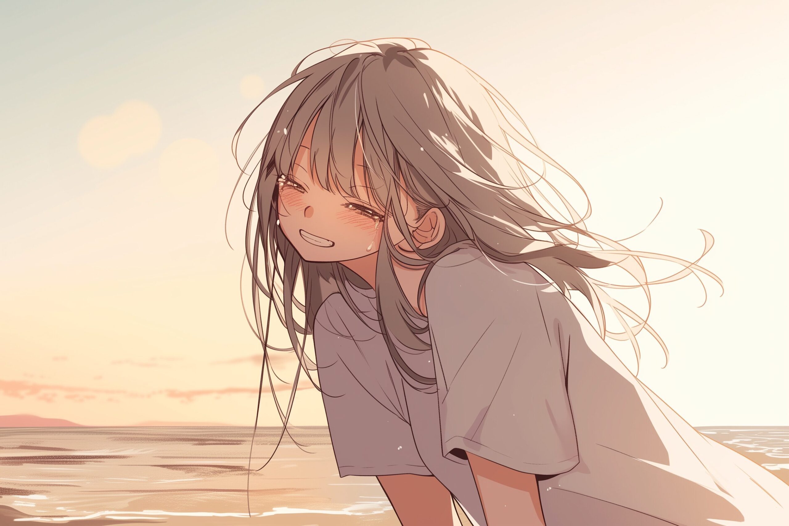 涙する女性0