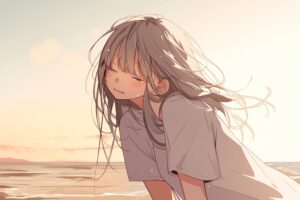 涙する女性０