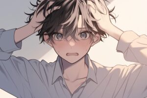 驚く男子０