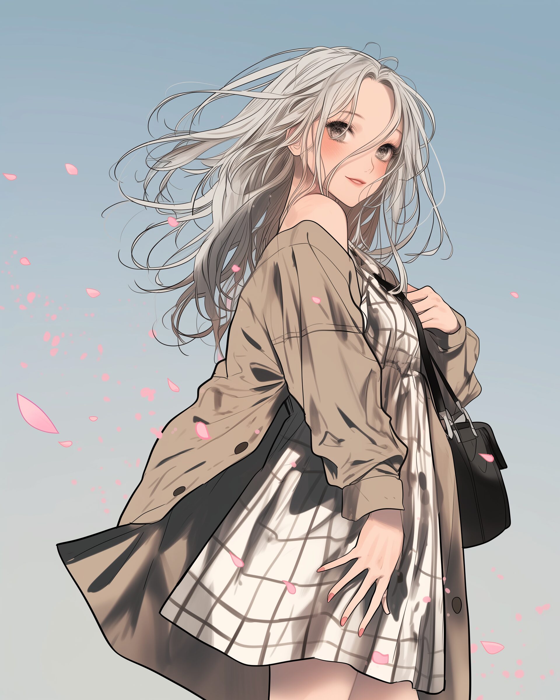 銀髪オシャレ女性0