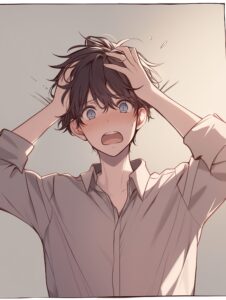 驚く男子０
