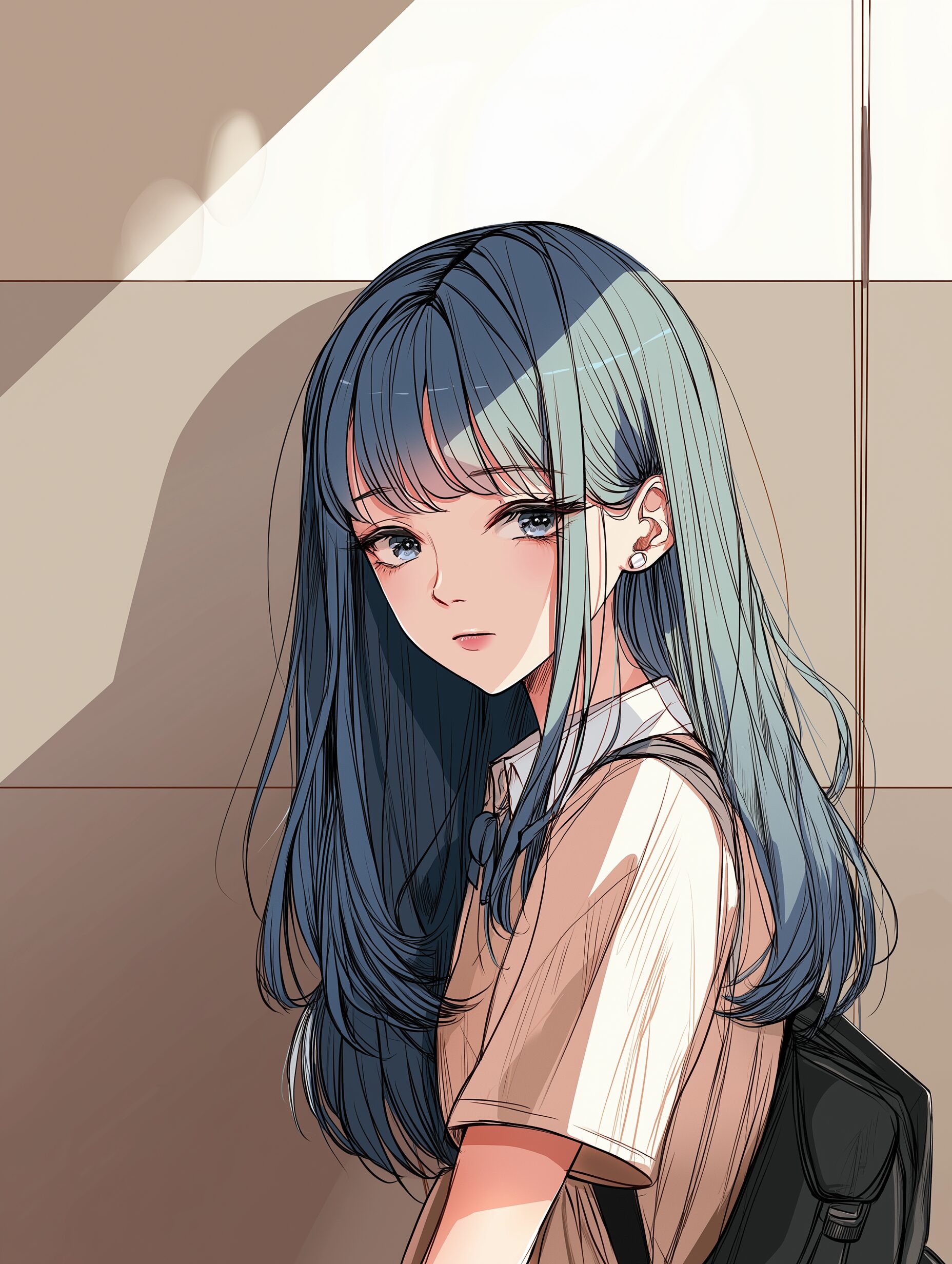 クールな青髪ガール0