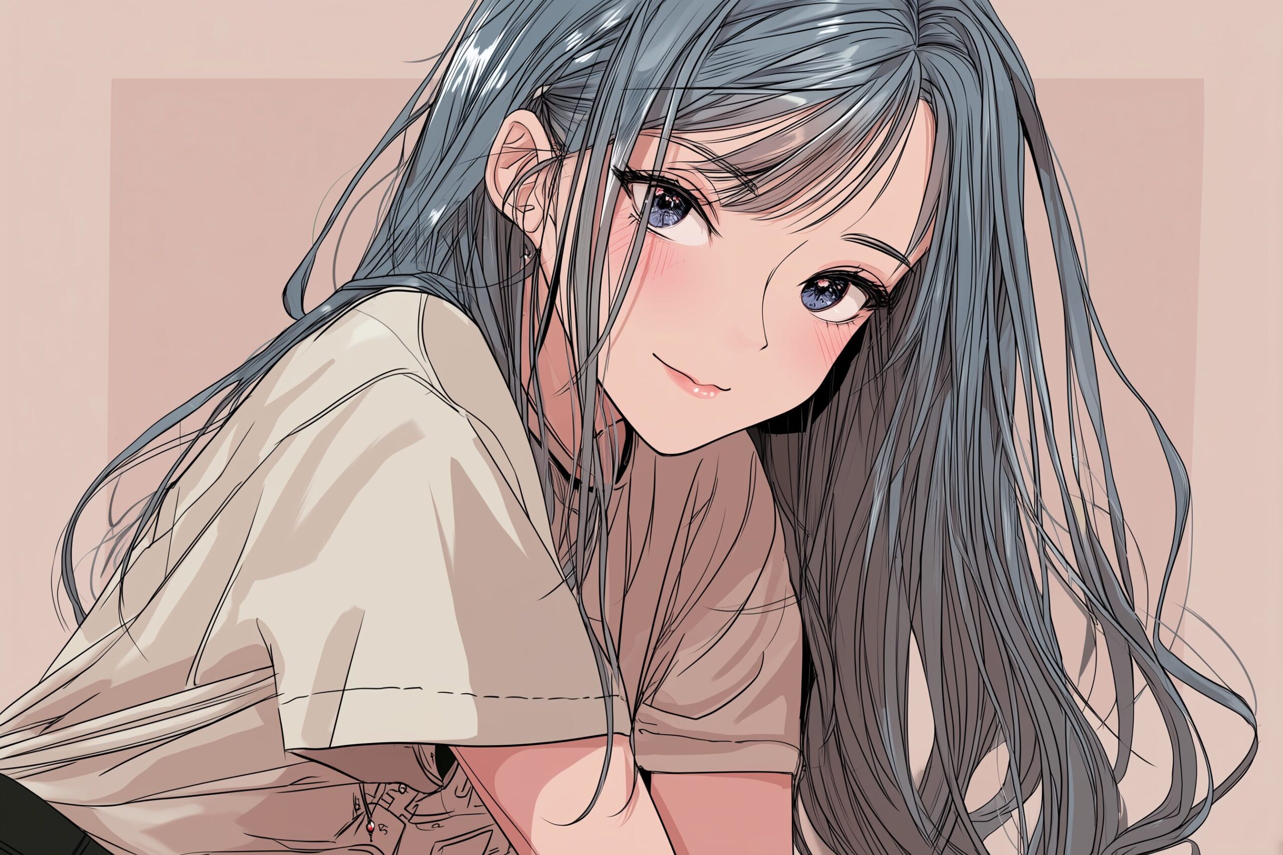 クールな青髪ガール0