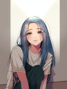 クールな青髪ガール０
