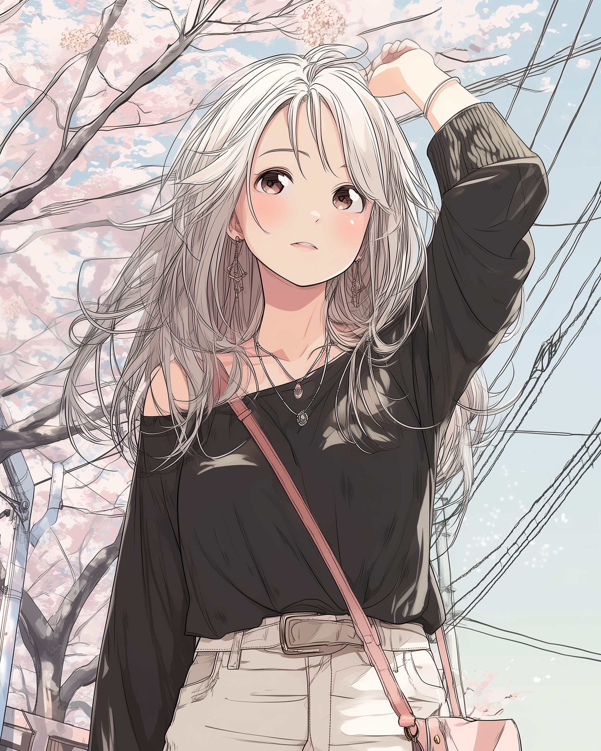 銀髪オシャレ女性0
