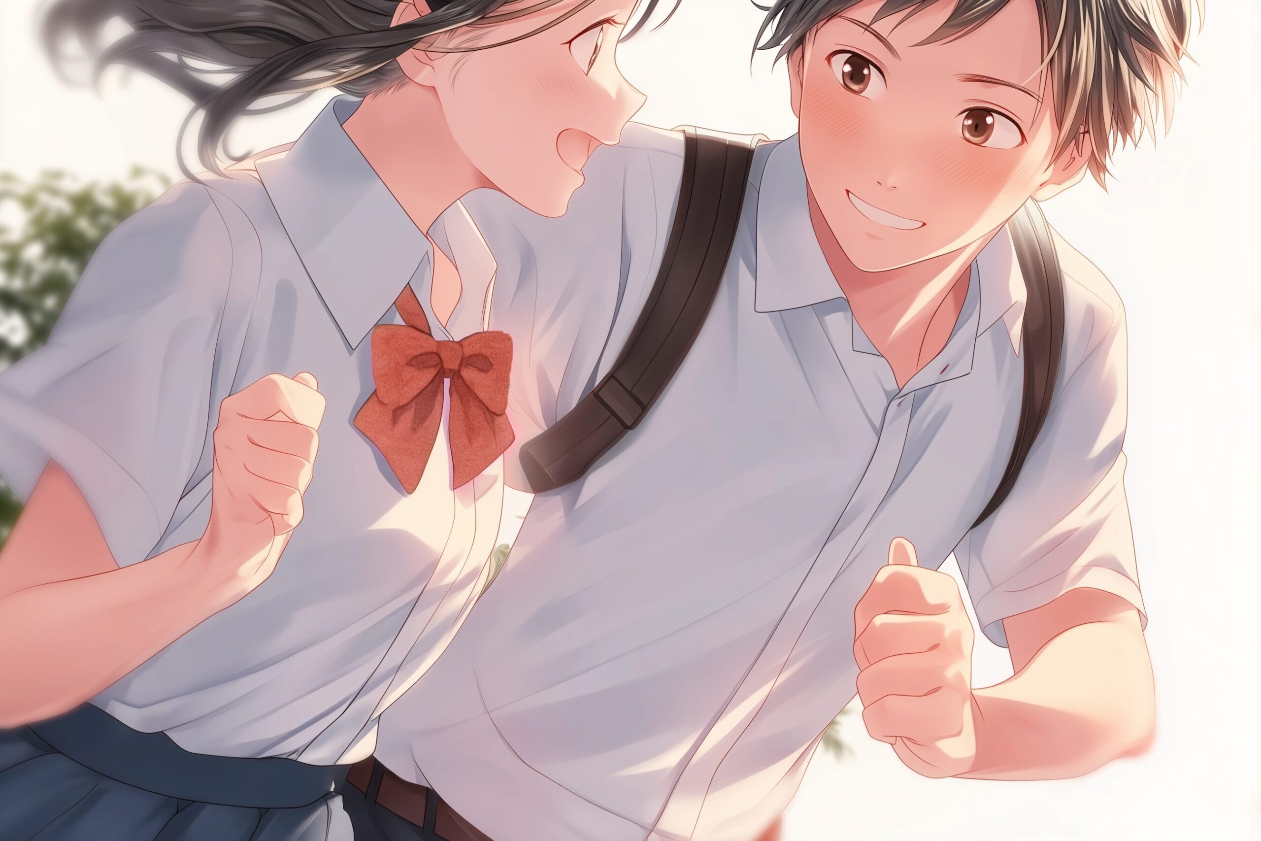 通学カップル1