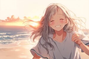 涙する女性０