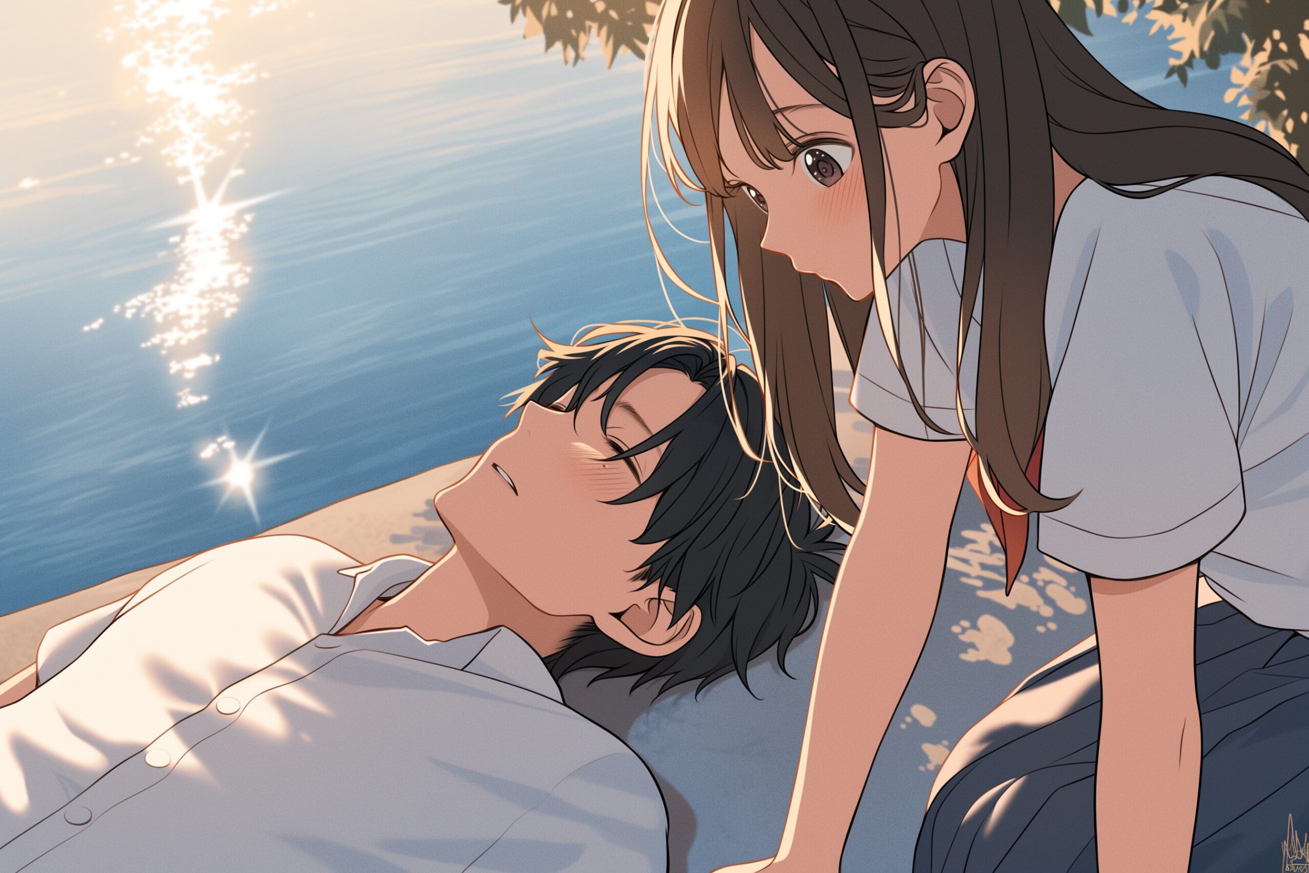 男女イラスト・海辺0