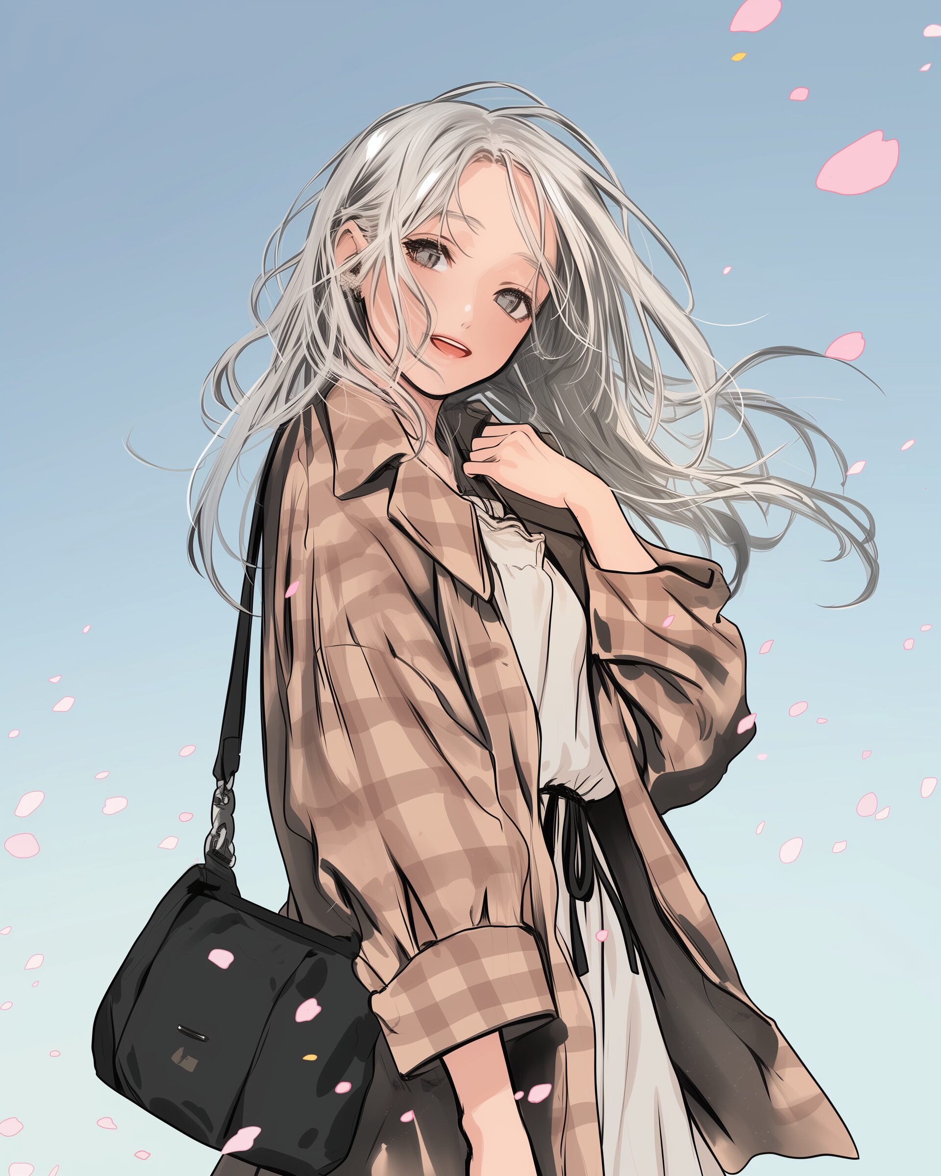 銀髪オシャレ女性0