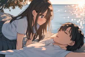 男女イラスト・海辺０