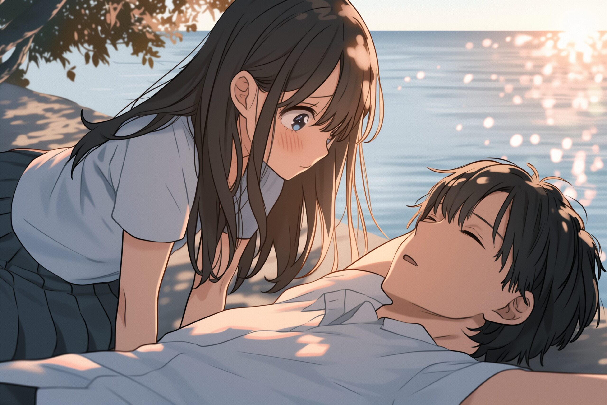 男女イラスト・海辺0