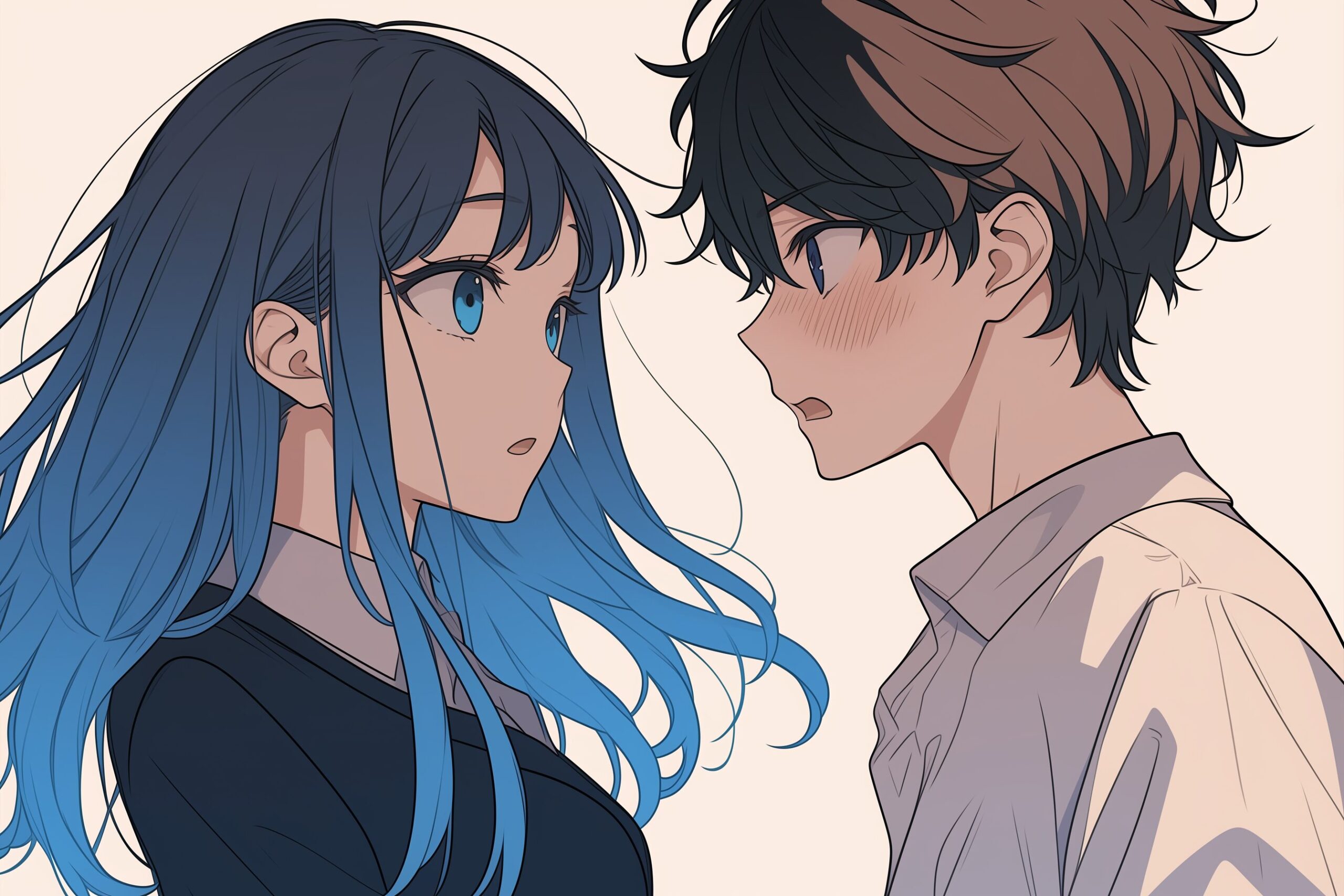 話す男女0