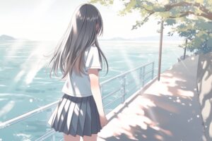 制服女子の後ろ姿０