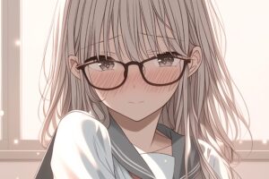 照れる銀髪女子０