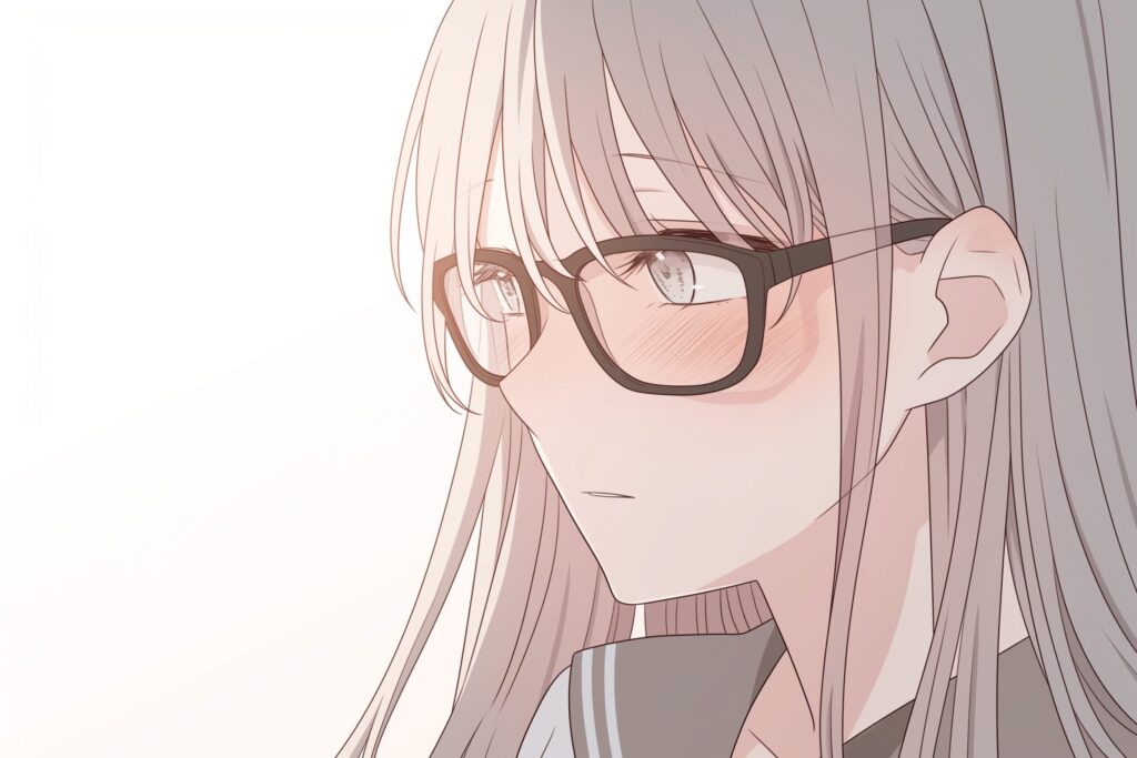 照れる銀髪女子０