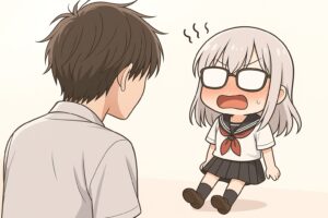 照れる銀髪女子０