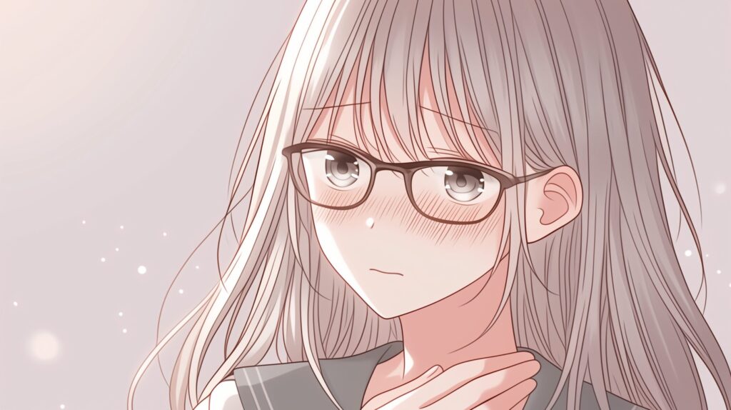 照れる銀髪女子０