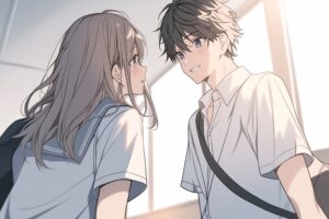 見つめ合うカップルイラスト０