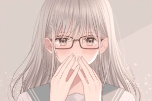 照れる銀髪女子０