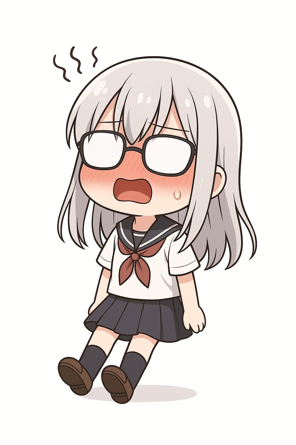 照れる銀髪女子0