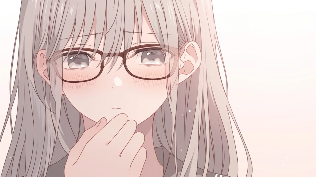 照れる銀髪女子０