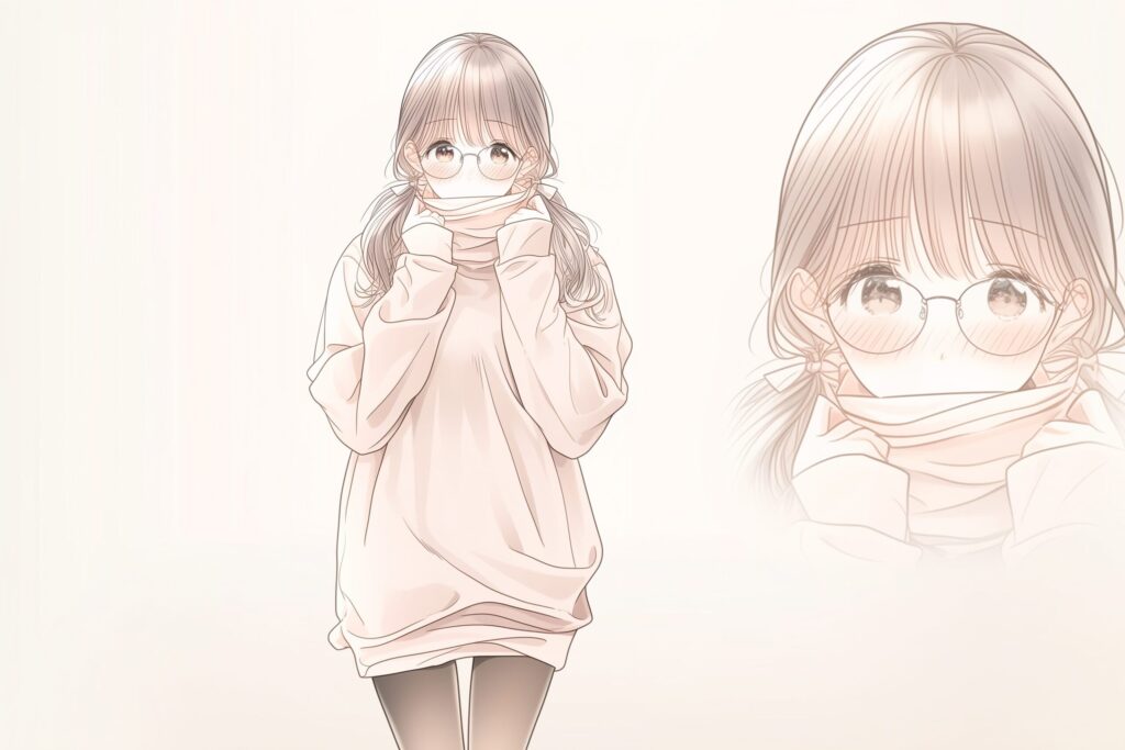 眼鏡をかけた女の子０
