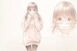 眼鏡をかけた女の子０