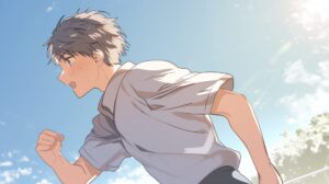 走る男子０