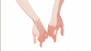 小指が触れる男女の手