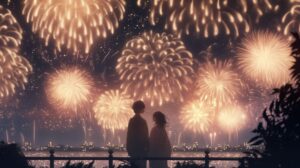 花火を観るカップル０