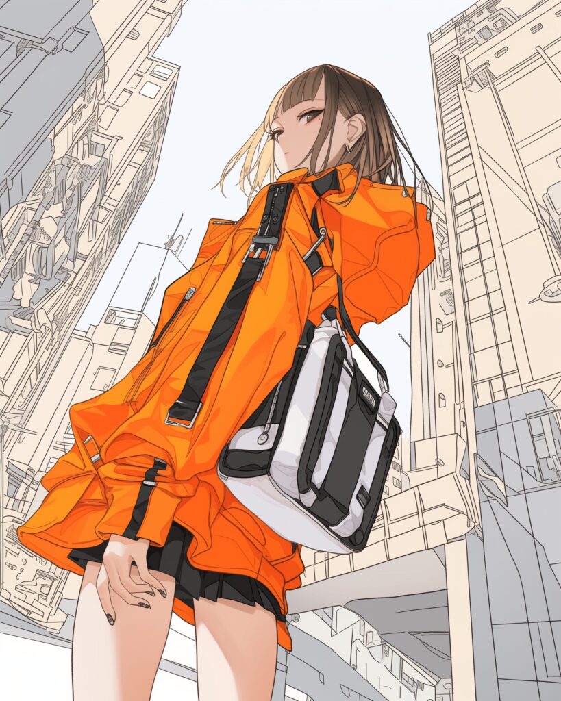 オレンジファッション女子０