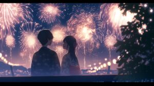 花火を観るカップル０