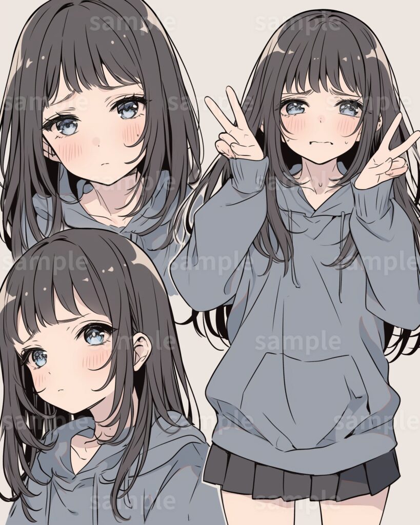 写真が苦手なパーカー女子