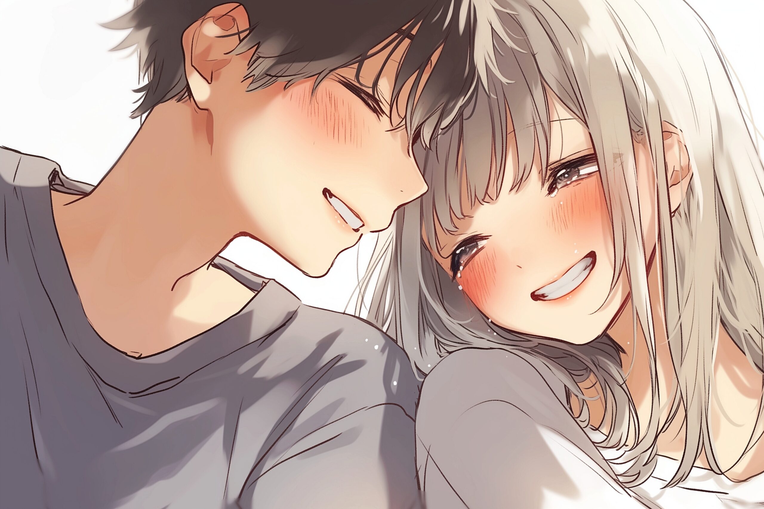 寄り添うカップルのイラスト