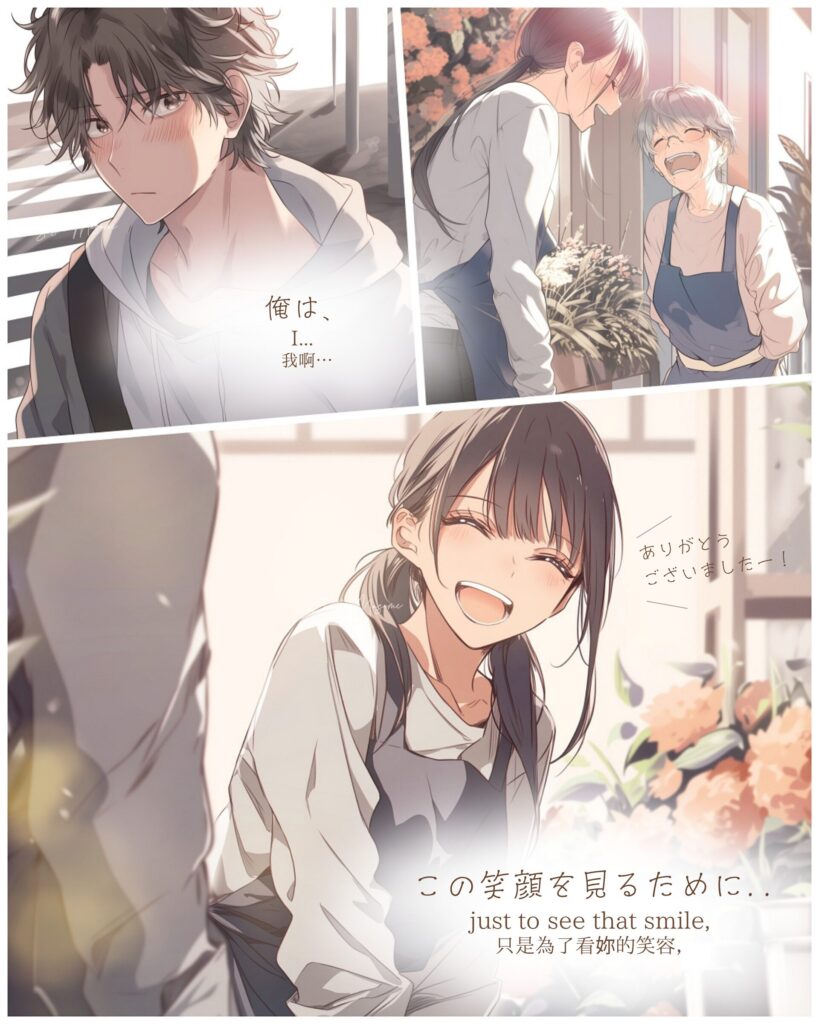 【無料マンガ】泣ける恋&胸キュンの初恋。サクッと読める短編5選!5. ニヤけてしまう‥「愛の花」