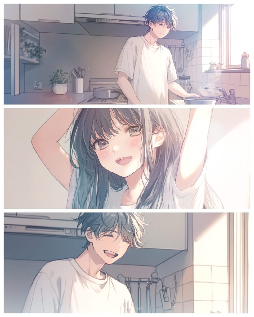 【恋愛マンガ】とあるカップルの朝