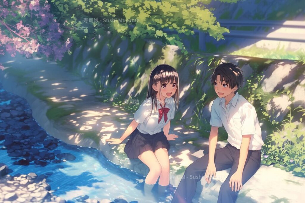 付き合う前の楽しさ：男女イラスト