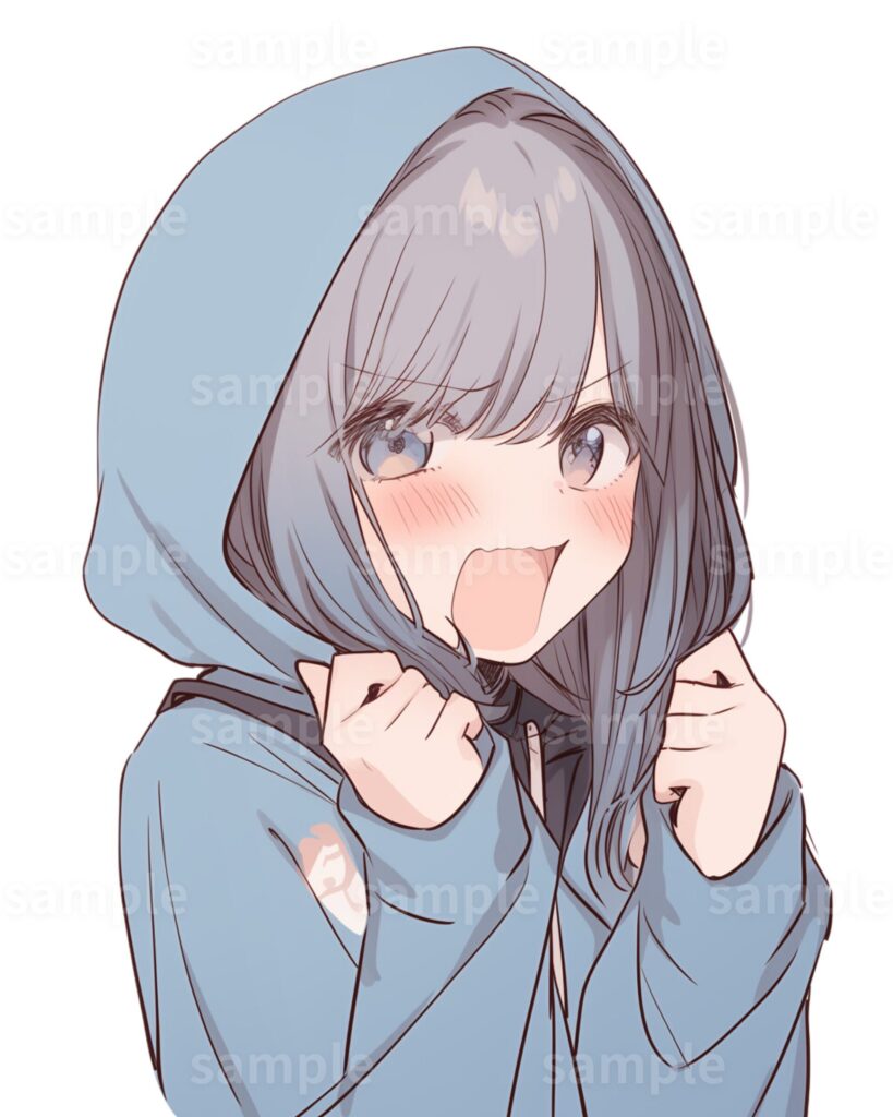 ブルーパーカー女子